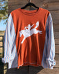 Rodeo Cowboy Striped Sleeve Top