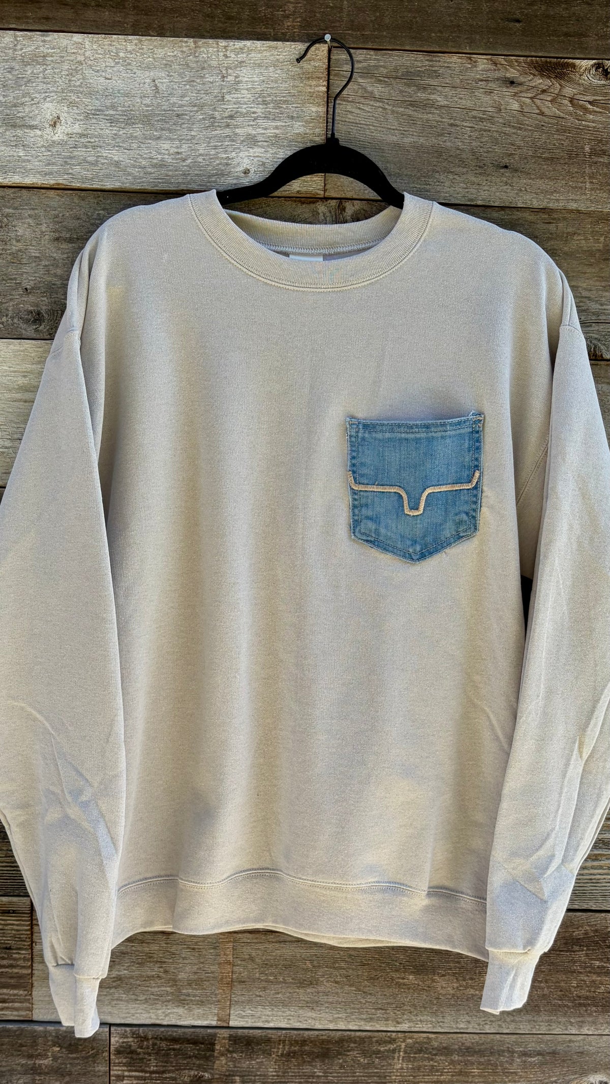 Beige Kimes Pocket Crewneck
